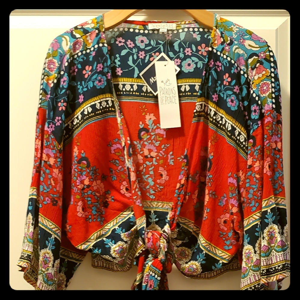 Boho cropped tie top